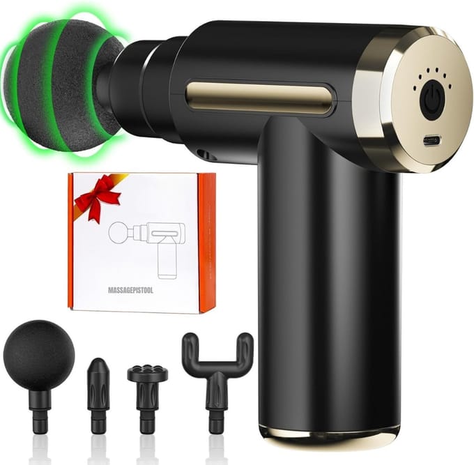 SCH® Massage Gun Professioneel - Massage Gun - Zwart - ‎ 11cm x 4cm x 9cm