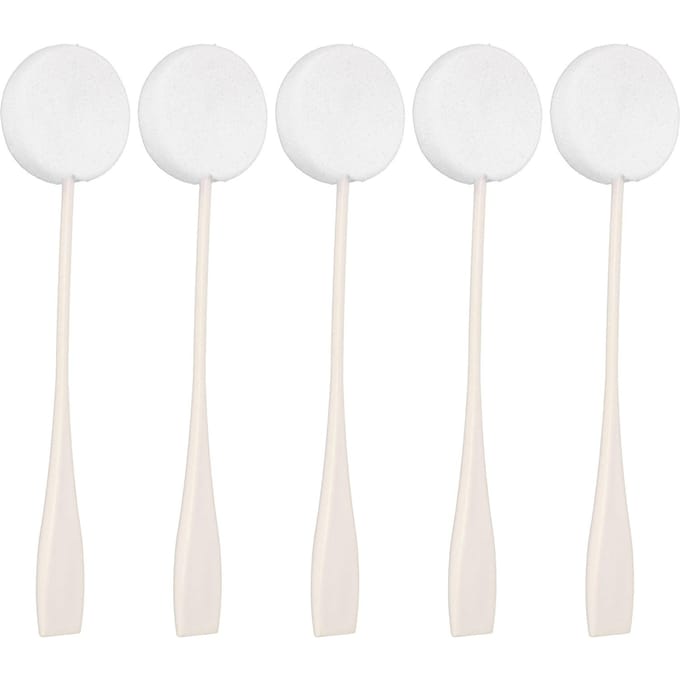 5 stuks Lotion Applicator Lange Handgreep Goede Waterabsorptie Zachte Poederdons voor Thuisgebruik Wit wit