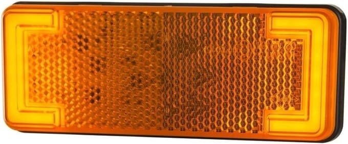 Reflectorlamp met knipperlicht Oranje 113x44 mm LED 12/24V