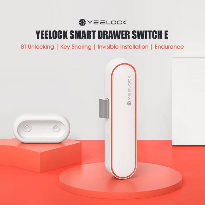 YEELOCK serrure de tiroir intelligente E serrure sans clé BT APP gestion antivol sécurité des enfants serrure cachée blanc