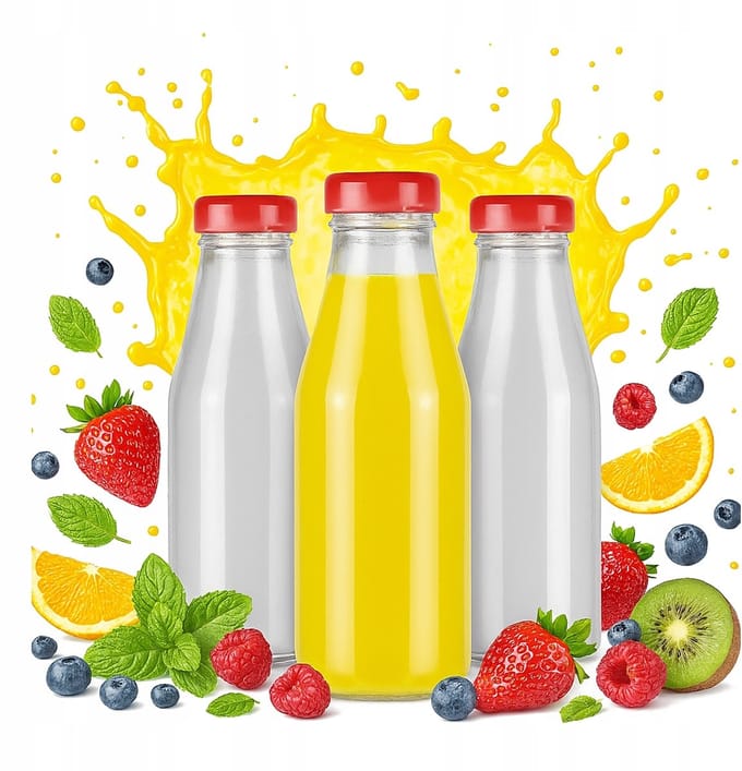 Bimberek JUICE - Glazen Fles - 200ml - Vaatwasbestendig - Transparant