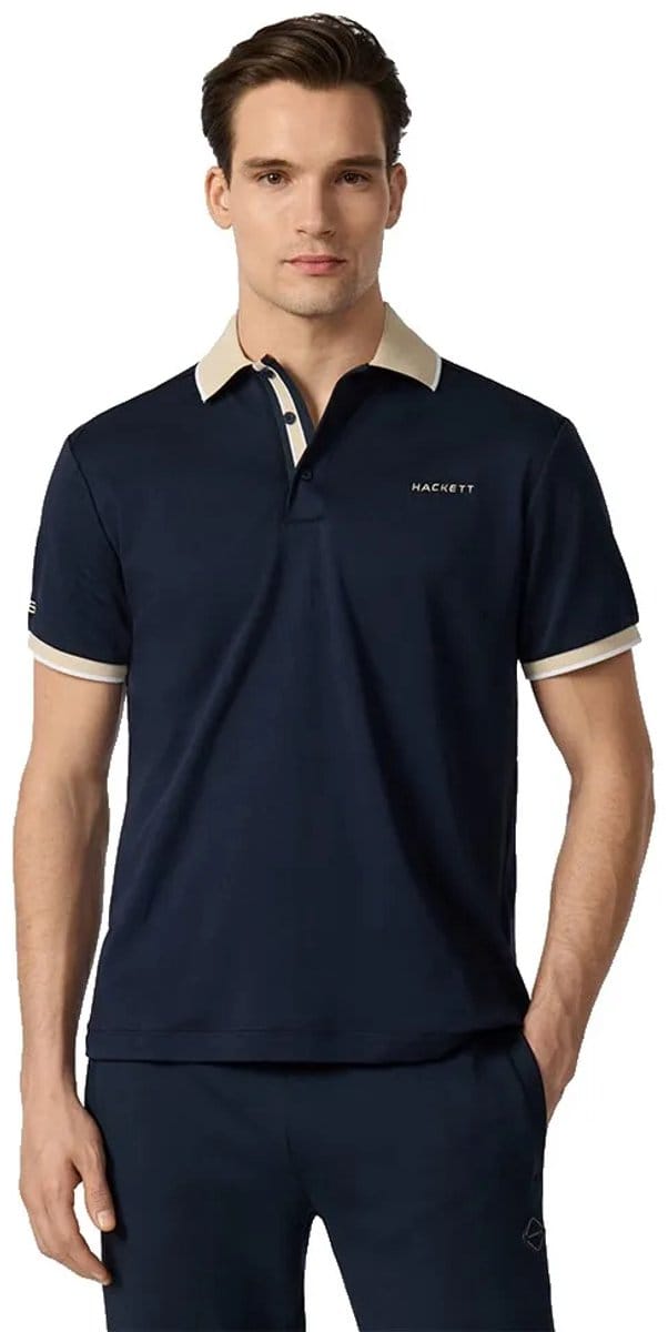 Hackett Hm5600190 Korte Mouw Poloshirt Blauw M Man
