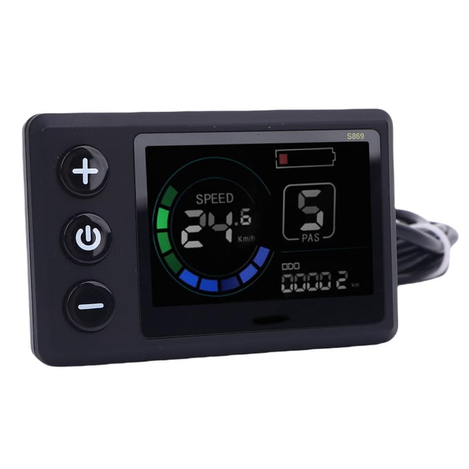 Elektrische LCD-displaymeter S869 DC 24V 36V 48V LCD-scherm Bedieningspaneel met SM-stekker voor gray