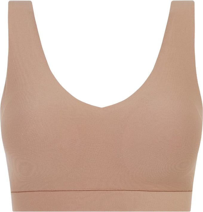 Chantelle - SoftStretch - V-Neck Voorgevormde Top - naadloos - onzichtbaar - CAFE LATTE