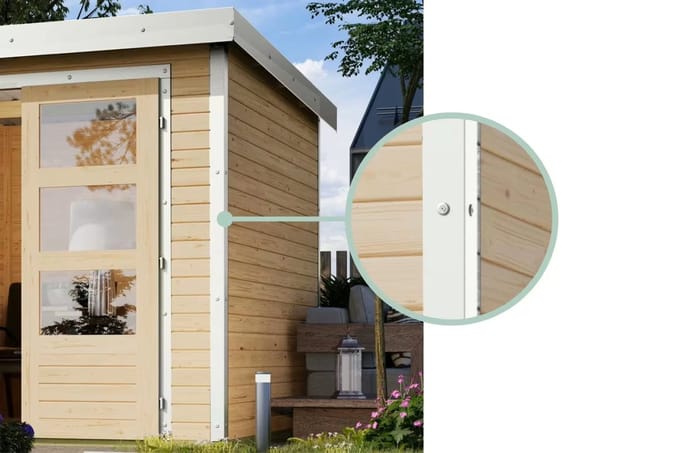 Tuinhuis Pluto B met Overkapping Antraciet/Wit 571 x 271 cm