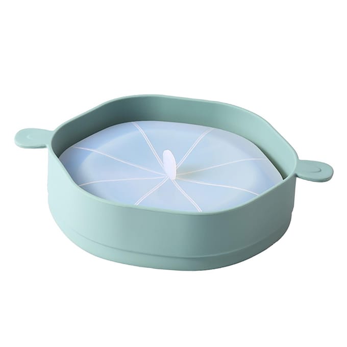 Machine à pop-corn pliable en silicone pour micro-ondes, avec couvercle et poignées, compatible lave-vaisselle white