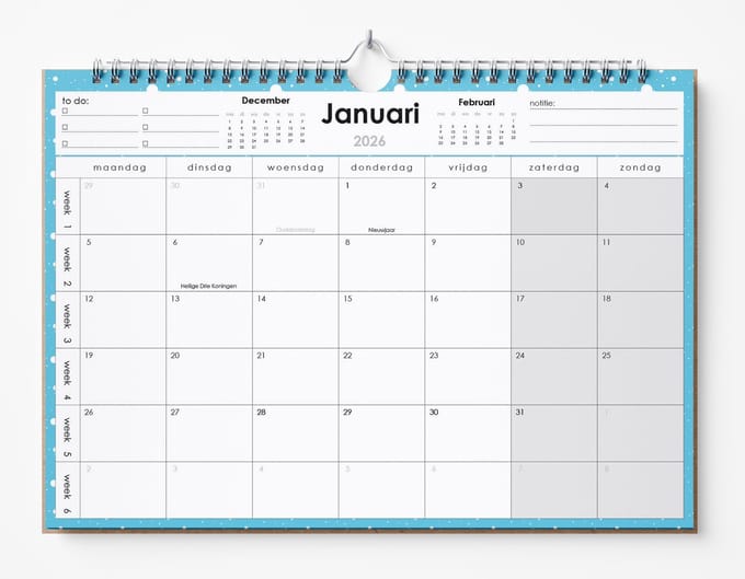 Huurdies® maandkalender - A3