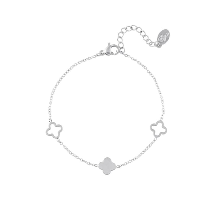 Armband Clover- klavertje vier - zilver