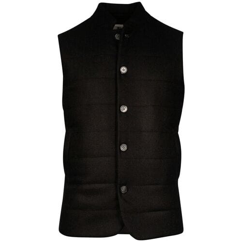 Giordano Body-Warmer Owen Wool Blend Subtle Mélange Uni Color Zwart / male