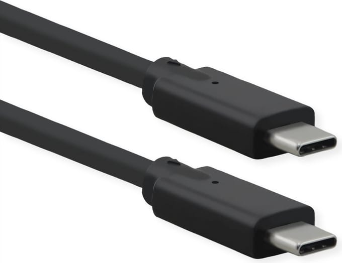 ROLINE USB 3.2 Gen 2x2 kabel, met PD, C-C, M/M, 4K UHD-1, 20Gbit/s, Emark, 100W, zwart, 1,5 m
