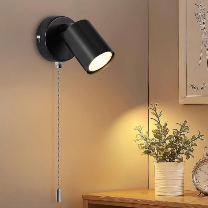 Moderne Zwarte Binnenwandlamp met GU10 Fitting