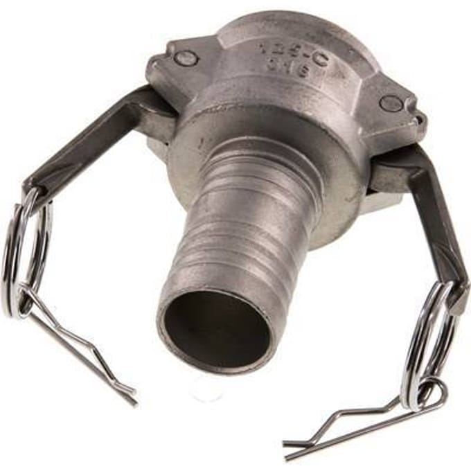 Camlock DN 32 (1 1/4'') Koppeling RVS met slangpilaar (32 mm) Type C MIL-C-27487
