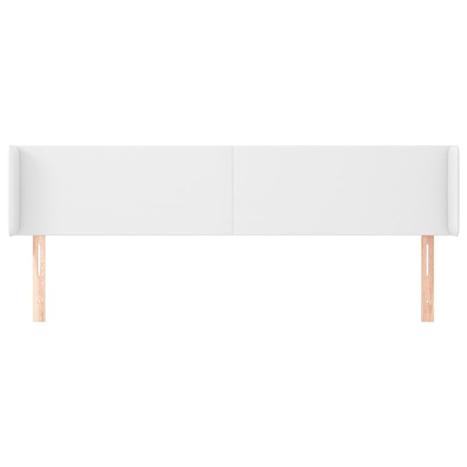vidaXL - Hoofdbord - met - randen - 183x16x78/88 - cm - kunstleer - wit