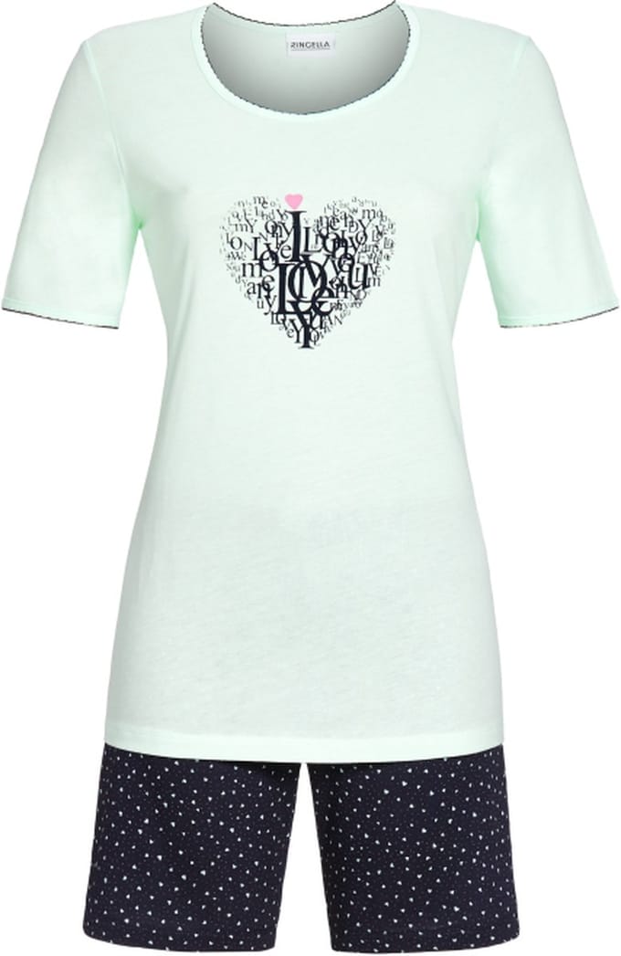 Ringella – Heart Print – Pyjama – 2211310 – Helles Lagune - 38