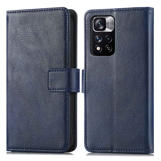 imoshion Hoesje - Geschikt voor Xiaomi Redmi Note 11 Pro - Luxe Bookcase - Donkerblauw