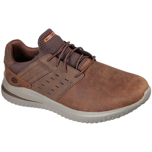 Skechers Delson 3.0 Ezra Instappers bruin Leer - Maat 41