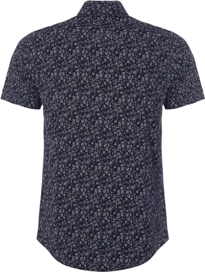 Carisma Blauw Overhemd Korte Mouw Met Wit Motief 9173 - M