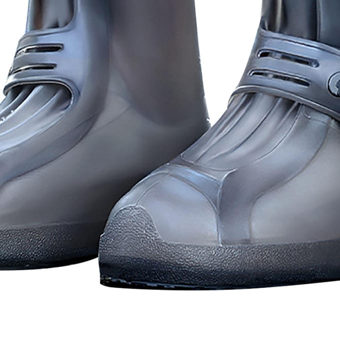 Couvre-Bottes de Pluie Imperméables en Silicone Confortable Antidérapant Épaissi pour Extérieur Size 43?45 black