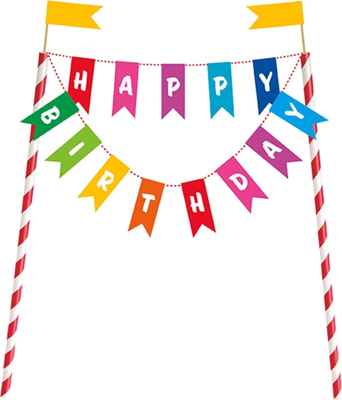 UNIQUE - Happy Birthday taartdecoratie