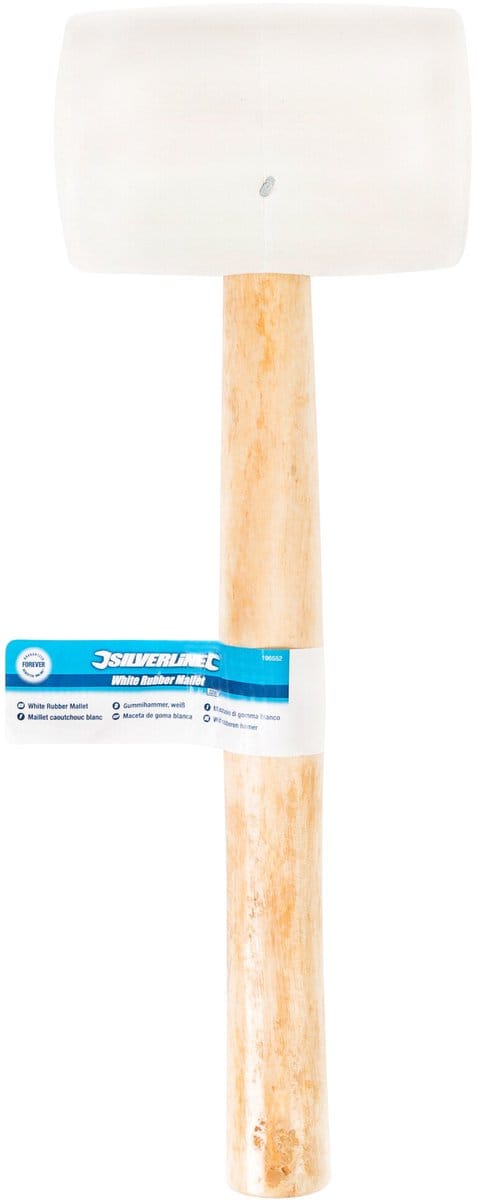 Silverline Hamer met witte rubberen kop - hardhouten schacht - 907 gram