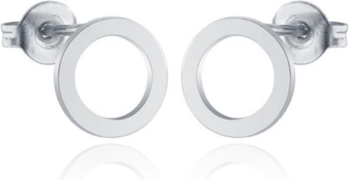 Cilla Jewels oorstekers Edelstaal Open Circle Zilverkleurig