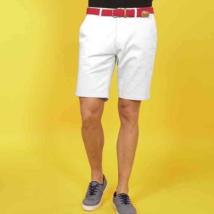 Asquith & Fox Heren Casual Chino Shorts (Wit)