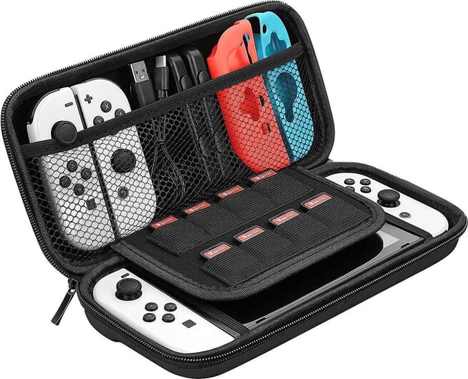 Case geschikt voor Nintendo Switch OLED - Hoesje geschikt voor Nintendo Switch OLED Accessoires Zwart