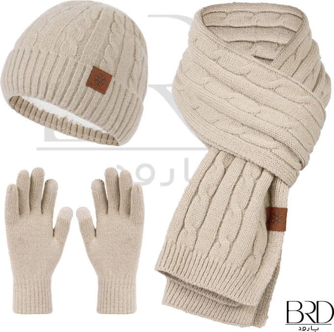 BRD® Winterset Beige - 3-Delig - Muts Sjaal Handschoenen - Unisex