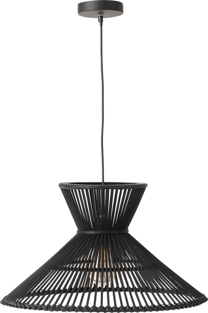 J-Line hanglamp Lagen - hout - zwart - small