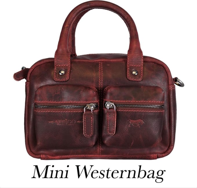 Arrigo Klein Tasje Dames • Schoudertasje • Mini Westernbag • Leer • Rood