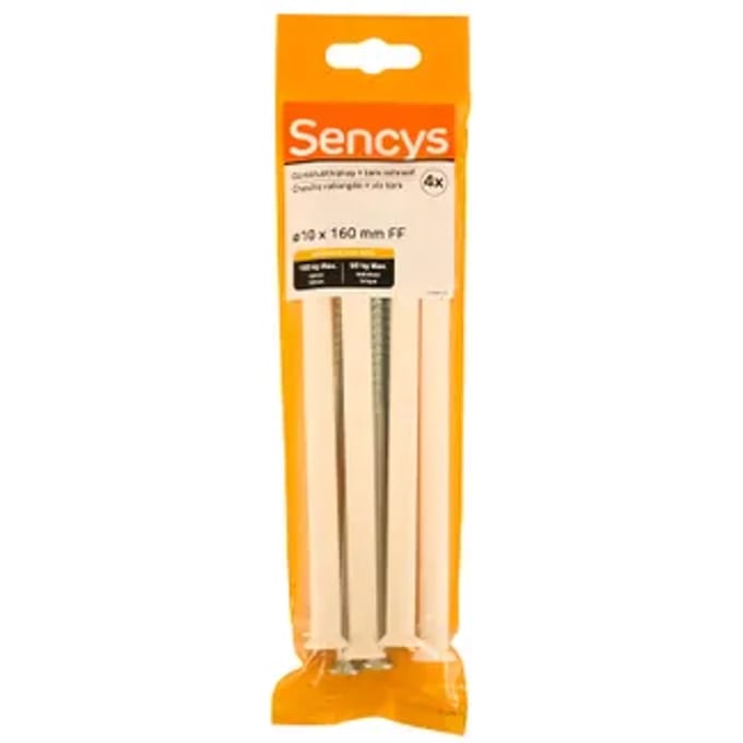 Sencys Plug Voor Kozijn Nylon - Diam. 10x160mm - 4 Stuks