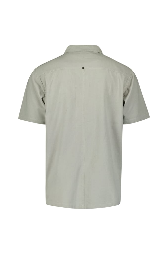 No Excess Overshirt Full Button Short Sleeve Revers Collar Slub Smoke Größe: M | Casual hemden Outlet | Herren