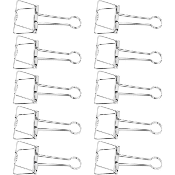 51mm 30pcs Pinces à Reliure Force de Serrage Forte Métal Pinces à Queue Creuse Mini Pinces à Reliure Papier argenté