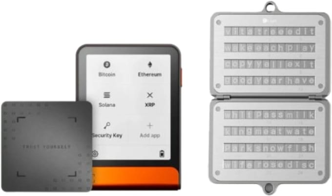 Ledger Flex BTC Orange Voordeelbundel + Ledger Recovery Key + Ellipal Seed Phrase Steel - Crypto Hardware Wallet met Touchscreen