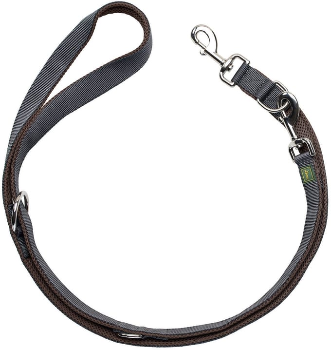 Hunter Looplijn Maldon Up Bruin&Grijs - Hondenriem - 200x1,5 cm