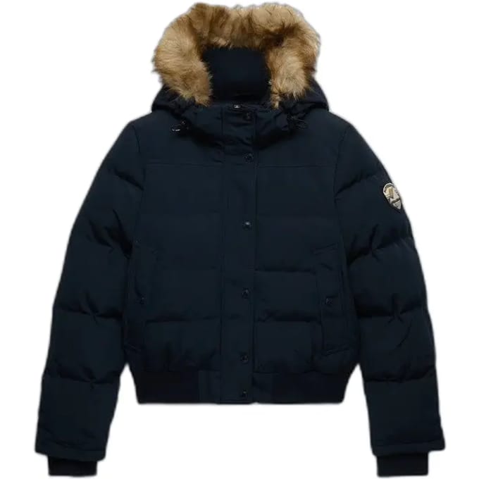 Superdry - Everest Hooded Bomber Jas Slanke Pasvorm - Dames - Gewatteerde jassen