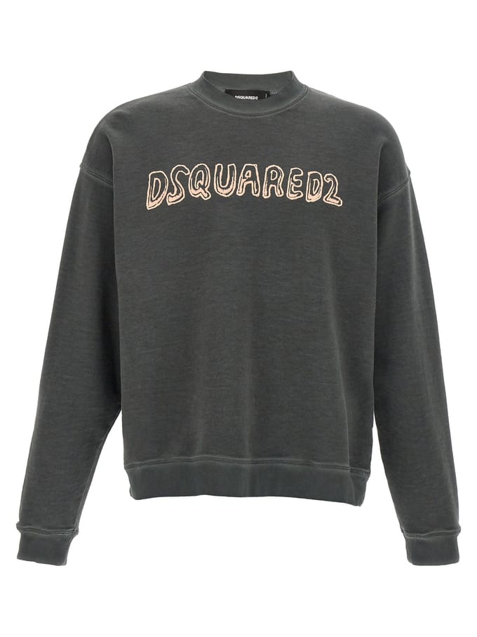 Dsquared2 Best Fade Logo Charcoal Grey Sweatshirt
