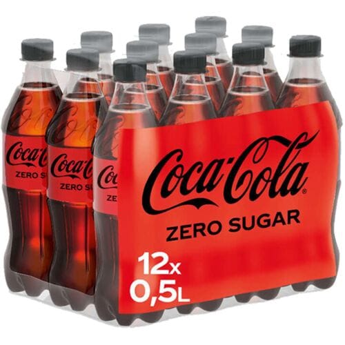 Coca-Cola Zero frisdrank - zonder suiker - 12 x 0,5 liter
