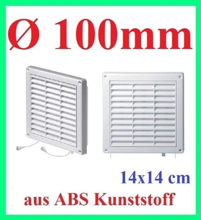 Ventilatierooster Blind met Insectenhor Ø 100 mm voor Ventilatie