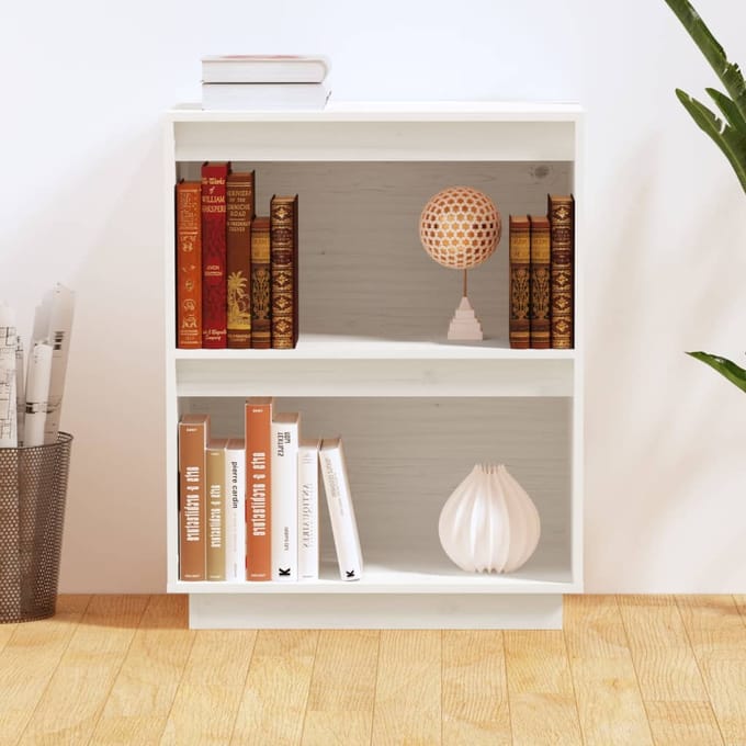 vidaXL - Wandkast - 60x34x75 - cm - massief - grenenhout - wit