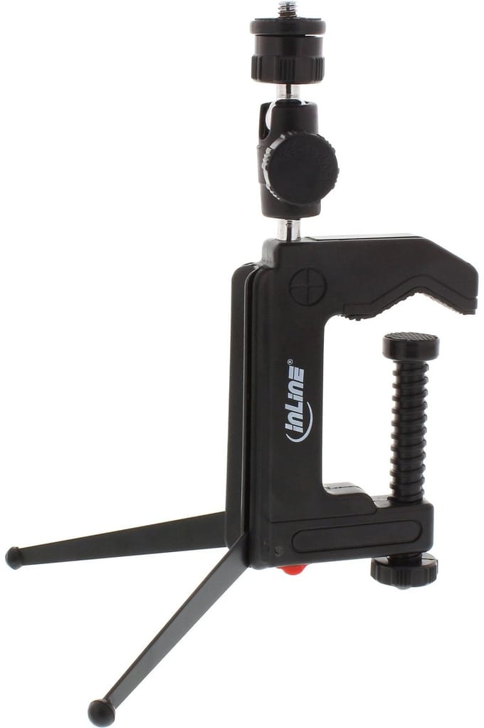 InLine portable mini tripod voor camera's | standaard en klembevestiging