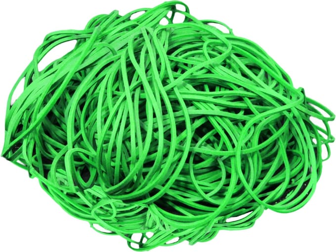 Elastiek groen - 80 x 1,5 mm - zak 1 kg