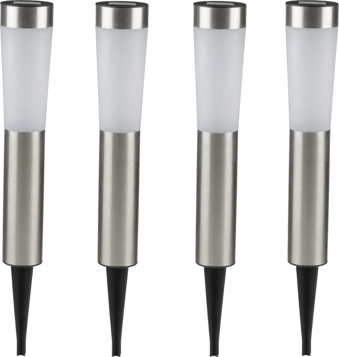 Grundig Prikspot - 4x - solar - tuinverlichting - RVS - 56 cm