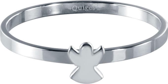 Quiges Stapelring Dames - Vulring Engel - RVS Zilverkleurig - Maat 21 - Hoogte 2mm