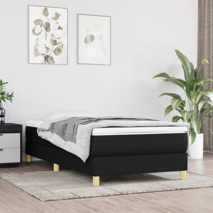 vidaXL - Boxspring - bed - 90x200 - cm - stof - zwart