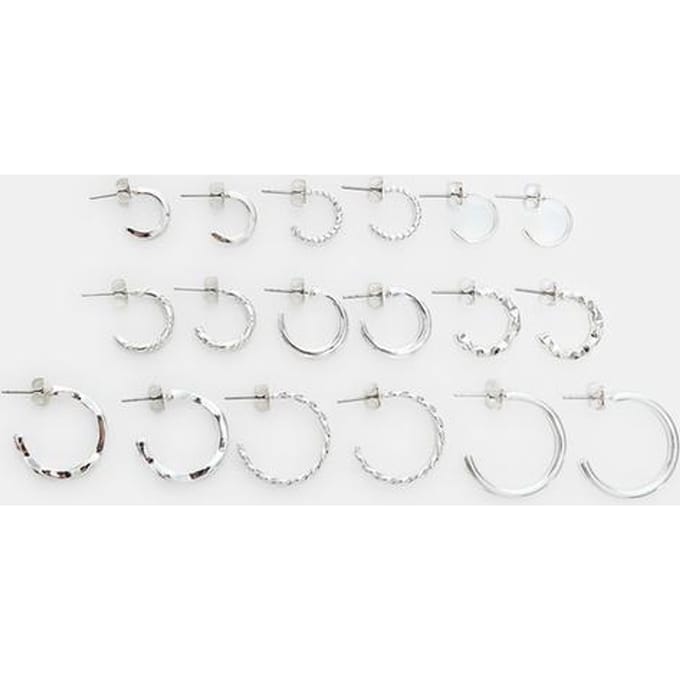Stradivarius Set van 9 oorringen  Grijs OS