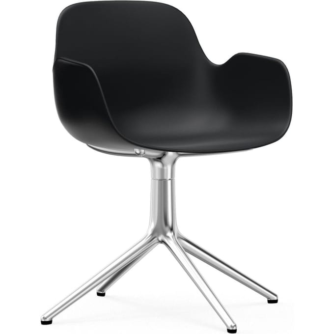 Normann Copenhagen - Form Draaifauteuil - zwart - aluminium