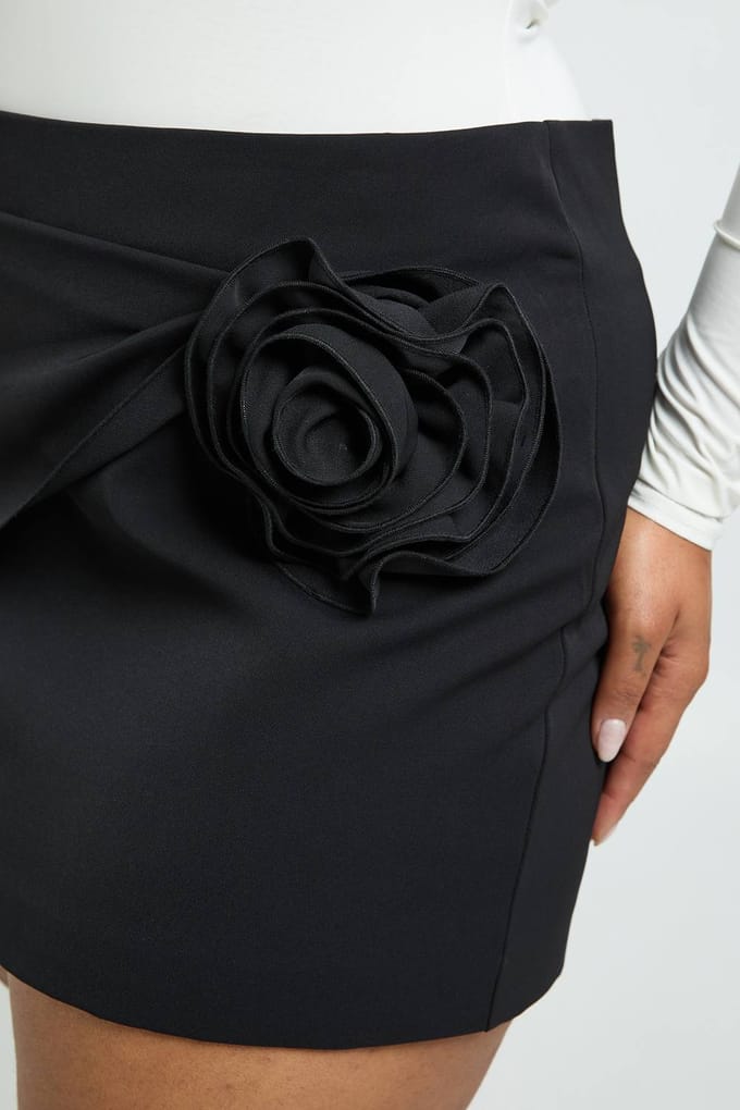 boohoo Dames Plus Corsage Mini Rok | Black | Maat: 20