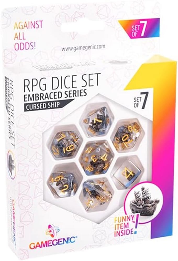 Set van 7 Dice voor Bordspellen en Rollenspellen - Cursief Ontwerp
