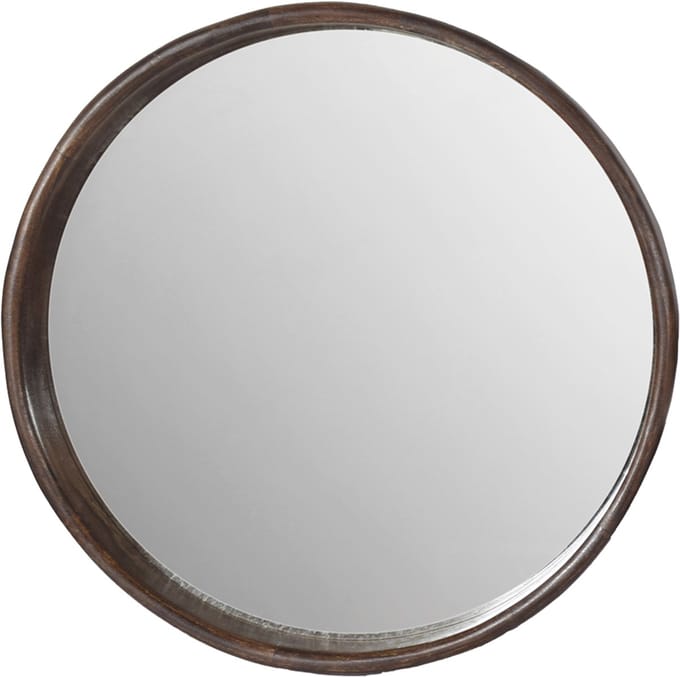 by Mooss - Spiegel - Walnoot - Bruin - Rond - Ã˜ 80 cm